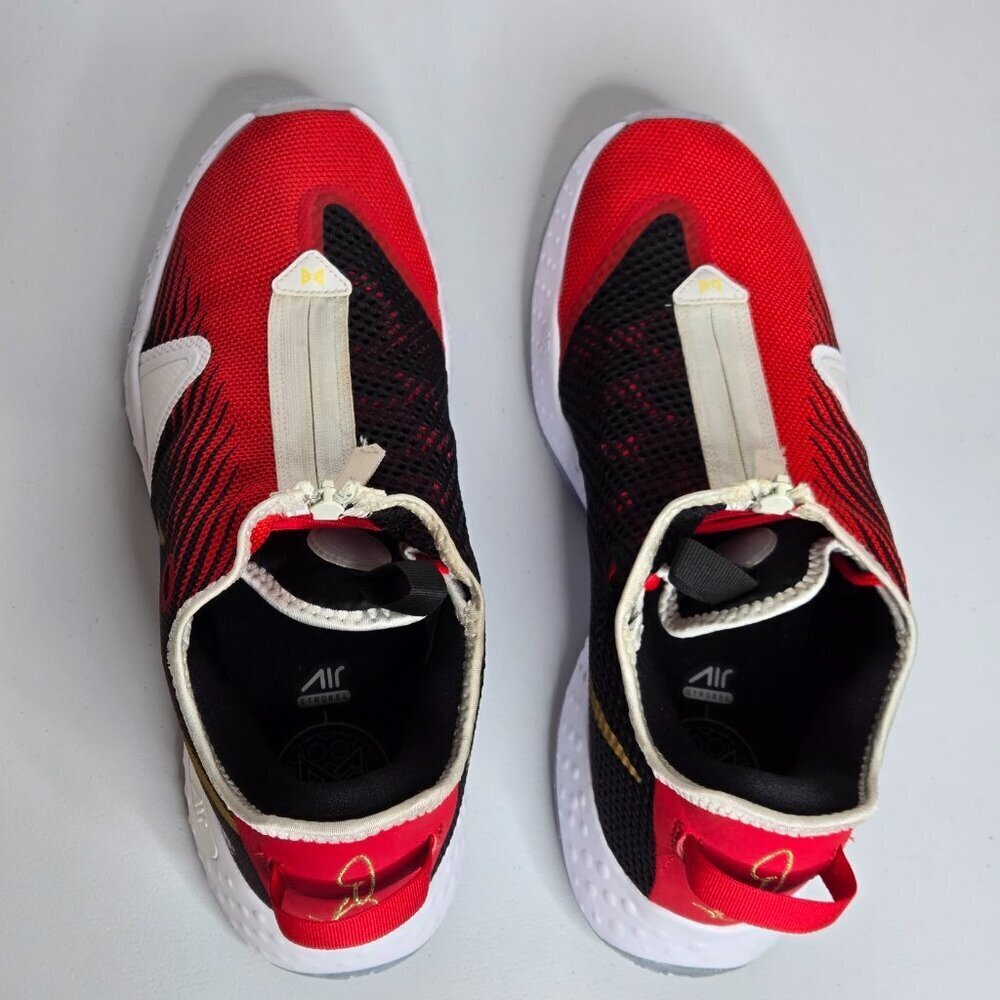 Nike Air PG 4 Red Black White Gold Swoosh Zip Front Mens Sz 14 - CQ7339-991 - Picture 5 of 10